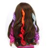Sophia's Set of 3 Dress Up Fun Long Curly Colorful Ombre Rainbow Clip-in Hair Extensions for 18 Dolls, Aqua/Orange/Lavender view 2