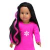Sophia's Set of 3 Dress Up Fun Long Curly Colorful Ombre Rainbow Clip-in Hair Extensions for 18 Dolls, Aqua/Orange/Lavender view 4