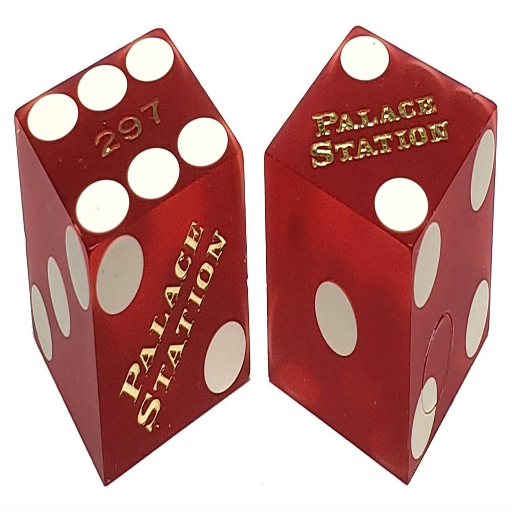 Authentic Las Vegas Casino Table-Played Craps Dice Pair Matching Serial Numbers