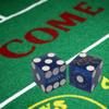 19mm Craps Dice Pair Matching Serial Numbers - Authentic Las Vegas Casino Table-Played Dice (Bally's (Blue Frosted)) view 3