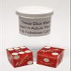 19mm Craps Dice Pair Matching Serial Numbers - Authentic Las Vegas Casino Table-Played Dice (Tropicana (Red Frosted)) view 2