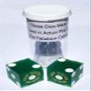 19mm Craps Dice Pair Matching Serial Numbers - Authentic Las Vegas Casino Table-Played Dice (Four Queens (Green Frosted)) view 2