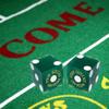 19mm Craps Dice Pair Matching Serial Numbers - Authentic Las Vegas Casino Table-Played Dice (Four Queens (Green Frosted)) view 3