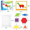 SpriteGru 300 PCS Wooden Pattern Blocks Set for Kids with 24 Double-Sided Design Cards(48 Patterns) and Storage Bag in Gift Box,Fun Montessori Learning Toys view 3