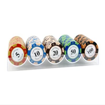 Jiawo ChipsRound Chips,Texas Hold'em, Baccarat, Flush, Casino Clay Denomination Chips.20 Tablets of 5 denominations, 100 Tablets in Total