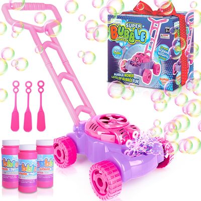 ArtCreativity Bubble Lawn Mower for Toddlers, Kids Bubble Machine for 2-Year-Old Girl Gifts, Easter Basket Stuffers for Kids, Push Toys for Toddlers Age 2 3+ Birthday Easter Gifts for Preschool Girls