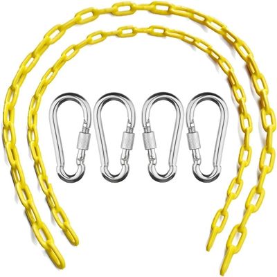 Ymeibe Swing Chains (2) Fully Coated for Swing Set with 4 Free Quick Links Anti-Rust Iron Link Chains Playground Kids Tree Swing Seat Accessories and Replacement Support 660 Lb (Yellow)