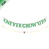 Green Glitter Never Grow Up Banner Never Grow Up Cake Topper for P Pan Neverland Birthday Party Decorations (Green) view 3