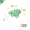 Green Glitter Never Grow Up Banner Never Grow Up Cake Topper for P Pan Neverland Birthday Party Decorations (Green) view 4