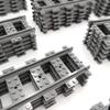 56pcs City Train Tracks Toy Straight and Flexible Train Track Railway Extension Building Set Block Toy Compatible with Major Brand (36 Straight and 20 Flexible) view 2
