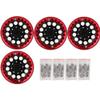 1.9in RC Wheel Rims,4Pcs 1.9in Aluminium Beadlock Wheel Rims Hubs for SCX10 1/10 RC Crawler Car (Black Red) view 1