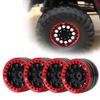 1.9in RC Wheel Rims,4Pcs 1.9in Aluminium Beadlock Wheel Rims Hubs for SCX10 1/10 RC Crawler Car (Black Red) view 3