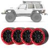 1.9in RC Wheel Rims,4Pcs 1.9in Aluminium Beadlock Wheel Rims Hubs for SCX10 1/10 RC Crawler Car (Black Red) view 4