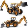 Gemini&Genius Backhoe Loader Toy for Kids- Loader with Changeable Front Loader and Backhoe Loader Construction Vehicle Toy 1/50 Scale 2 in 1 Digger and Loder Alloy Model Toys Vehicle Gifts for Kids view 3