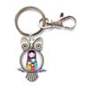 Russian Nesting Doll Matryoshka Babushka Russian Stacking Dolls Glass Tile Key Ring Owl Keychain,Bridesmaid Gift Birthday gift-JV214 view 1