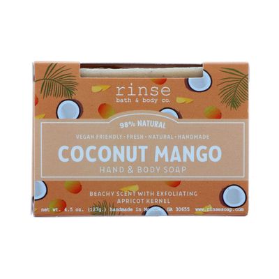 Rinse Bath & Body Coconut Mango Natural Handmade Soap Boxed
