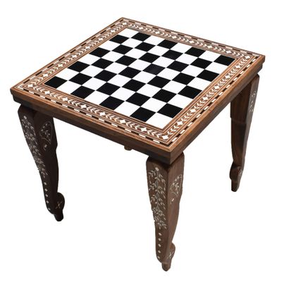 Royal Chess Mall- 14" Library Series Wooden Chess Board Table - Golden Rosewood & Acrylic Ivory