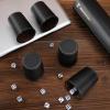 Leather Dice Cup Set, 5 Black Leather Dice Cups + 25 Dice + Exclusive Storage and Transport Case Made of Faux Leather view 2