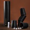 Leather Dice Cup Set, 5 Black Leather Dice Cups + 25 Dice + Exclusive Storage and Transport Case Made of Faux Leather view 4