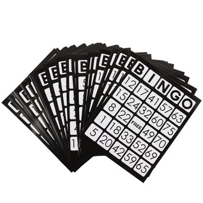 GSE Games & Sports Expert Jumbo Bingo Game Cards with Easy Read Numbers, Reusable Paper Bingo Sheets for Large Groups, Family/Friend Parties, Game Nights (Black, 100-Pack)