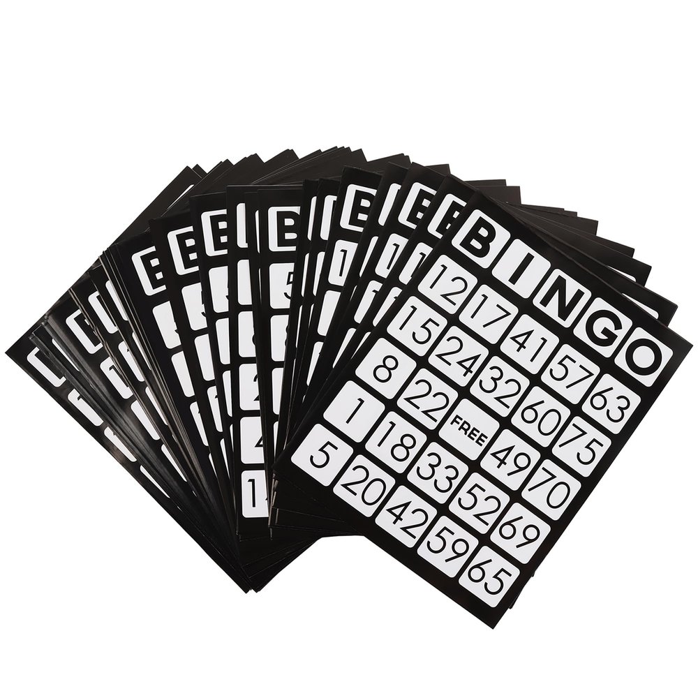 GSE Games & Sports Expert Jumbo Bingo Game Cards with Easy Read Numbers, Reusable Paper Bingo Sheets for Large Groups, Family/Friend Parties, Game Nights (Black, 100-Pack)