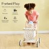 labebe Baby Push Walker Doll Stroller, Push Toy for Toddler, Shopping Cart for Girls and Boys 1 Years Old, Kids Stand Learning Walker, Wooden Play Wagon with Wheel, Larger Size 15.2 * 18.7 * 19.7 view 2