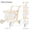 labebe Baby Push Walker Doll Stroller, Push Toy for Toddler, Shopping Cart for Girls and Boys 1 Years Old, Kids Stand Learning Walker, Wooden Play Wagon with Wheel, Larger Size 15.2 * 18.7 * 19.7 view 4