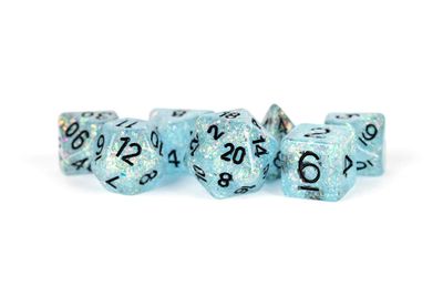 16mm Resin Flash Dice Poly Dice Set: Blue