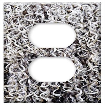 Switch Plate Outlet Cover - Wool Fleece Sheep Woollen Coat Ringlet Curl Hair