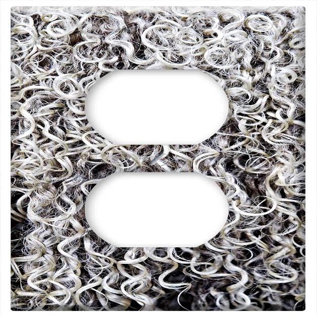 Switch Plate Outlet Cover - Wool Fleece Sheep Woollen Coat Ringlet Curl Hair