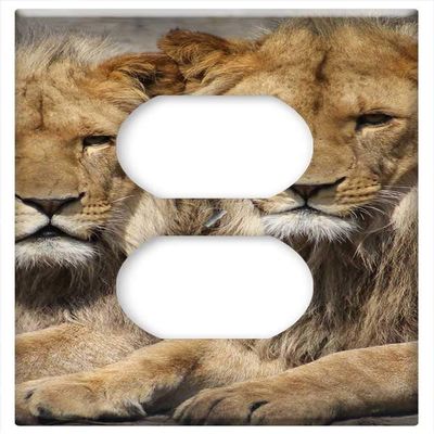 Switch Plate Outlet Cover - Lions Zoo Animal