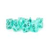 16mm Resin Flash Dice Poly Dice Set: Teal view 1