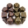 Haxtec Ancient Copper Metal DND Dice Set D&D Compatible with Dungeons and Dragons Gifts TTRPG Games (2 Pack-Antique Copper+Antique Bronze) view 1
