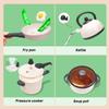 CUTE STONE Pretend Play Kitchen Toy with Cookware Steam Pressure Pot and Electronic Induction Cooktop, Cooking Utensils, Toy Cutlery, Cut Play Food, Shopping Basket Learning Toy for Girls Boys view 4