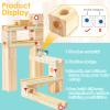 Wooden Marble Run for Kids Ages 4-8, 60 Pieces Wood Building Blocks Toys and Construction Play Set, Marble Track Maze Game STEM Learning Toys Gifts for Boys Girls (60pc Set) view 3