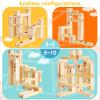 Wooden Marble Run for Kids Ages 4-8, 60 Pieces Wood Building Blocks Toys and Construction Play Set, Marble Track Maze Game STEM Learning Toys Gifts for Boys Girls (60pc Set) view 4