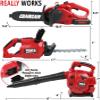 TeganPlay Power Garden Tools Set for Kids Battery Operated Toy Leaf Blower, Hedge Trimmer and Chainsaw Pretend Play for Boys Girls view 2