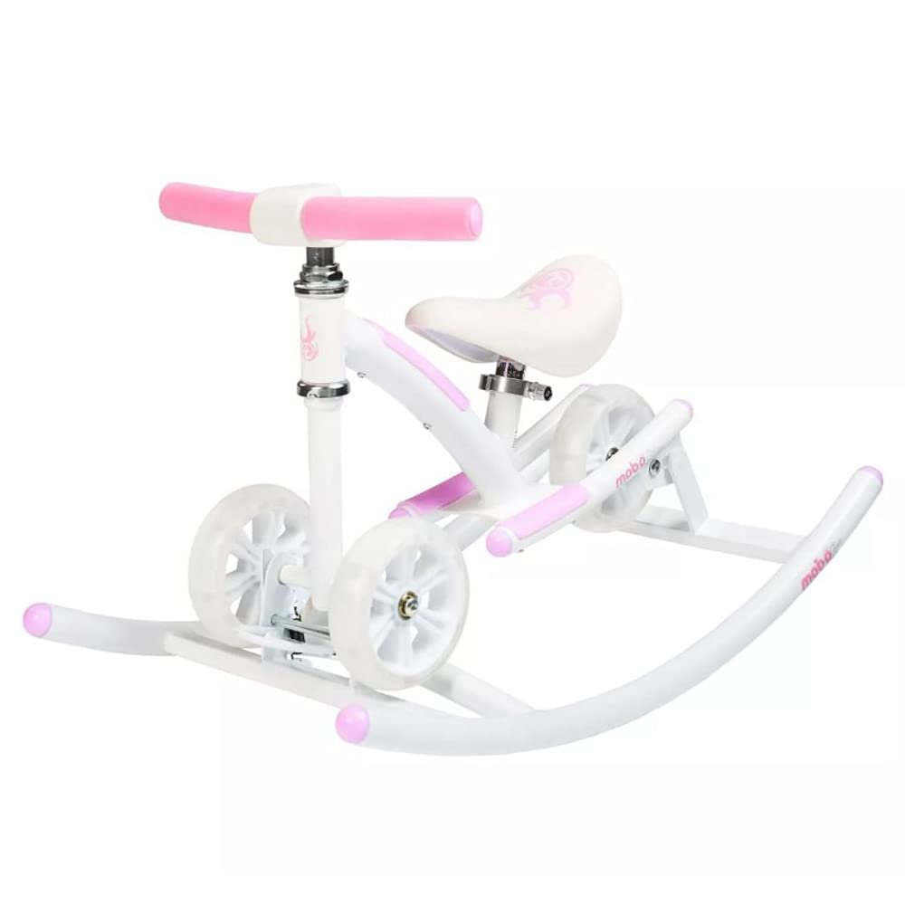 Mobo Cruiser Wobo Rocking Horse Ride On & Baby Balance Bike Pink, seat height adjusts 11-19 inches
