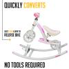 Mobo Cruiser Wobo Rocking Horse Ride On & Baby Balance Bike Pink, seat height adjusts 11-19 inches view 3
