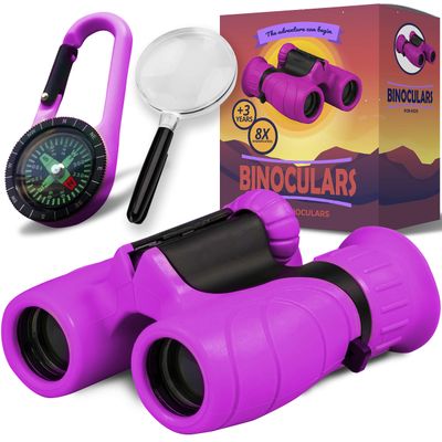 Binoculars for Kids  Perfect Toy for Little Boys and Girls  Extensive Set Incl. Magnifying Glass & Compass  Powerful Magnification 8X21  3 to 12 Year Old Kids for Toddler