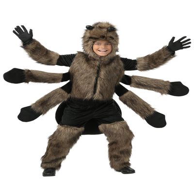 Fun Costumes Furry Spider Costume for kids and Boys, Scary Eight Legs Arachnid Giant Tarantula Childrens Halloween - Brown - Small (6)