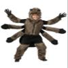 Fun Costumes Furry Spider Costume for kids and Boys, Scary Eight Legs Arachnid Giant Tarantula Childrens Halloween - Brown - Small (6) view 1