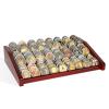 DecoWoodo Challenge Coin Holder Display Case - 3 Tiers Solid Wood Military Coin Rack for 80-100 Coins, Army Coin Stand for Desk Display, Mahogany view 1
