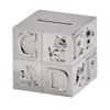 3" Silver Gray Nickel-Plated Large Square Block Coin Bank view 2