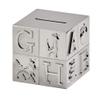 3" Silver Gray Nickel-Plated Large Square Block Coin Bank view 4