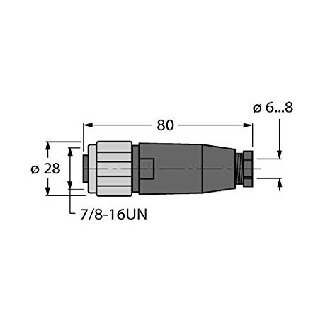 TURCK BKV4140-0/9 Connector 7/8-16UN Female Straight 4 Pin Screw Black PG 9 6-8mm M6914543