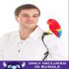 Child Ace Ventura Costume with Wig - M Bundle with Stuffed Parrot view 3