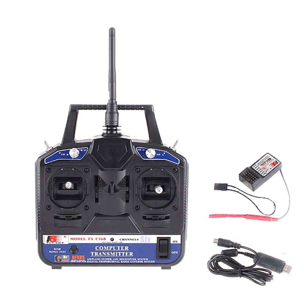 GoolRC Flysky FS-CT6B Transmitter 2.4G 6CH Remote Controller with FS-R6B Receiver for RC Car Boat Quadcopter Glider Helicopter