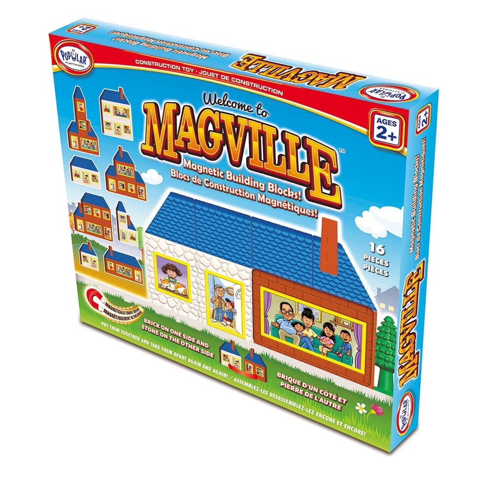 POPULAR PLAYTHINGS Magville Magnetic Building Block Toy Set for Kids Ages 2 and Older