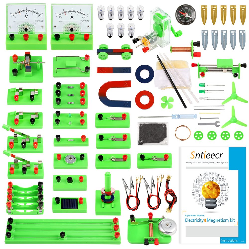 Sntieecr Science Magnetism Kit for Kids, Electric Circuit Kit for Kids, Stem Science Experiment Discovery Circuit Board Kit for Students Learning Starter